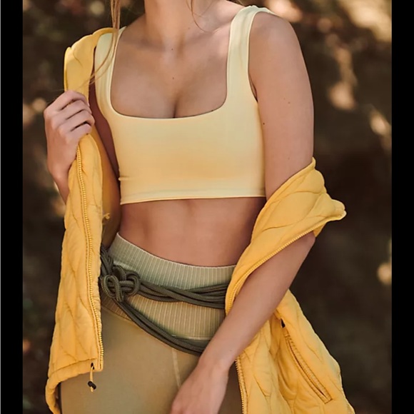 NWOT Free People Don't Be Square Bra in Lemon Cake (light yellow) Size XS/S - Picture 2 of 6